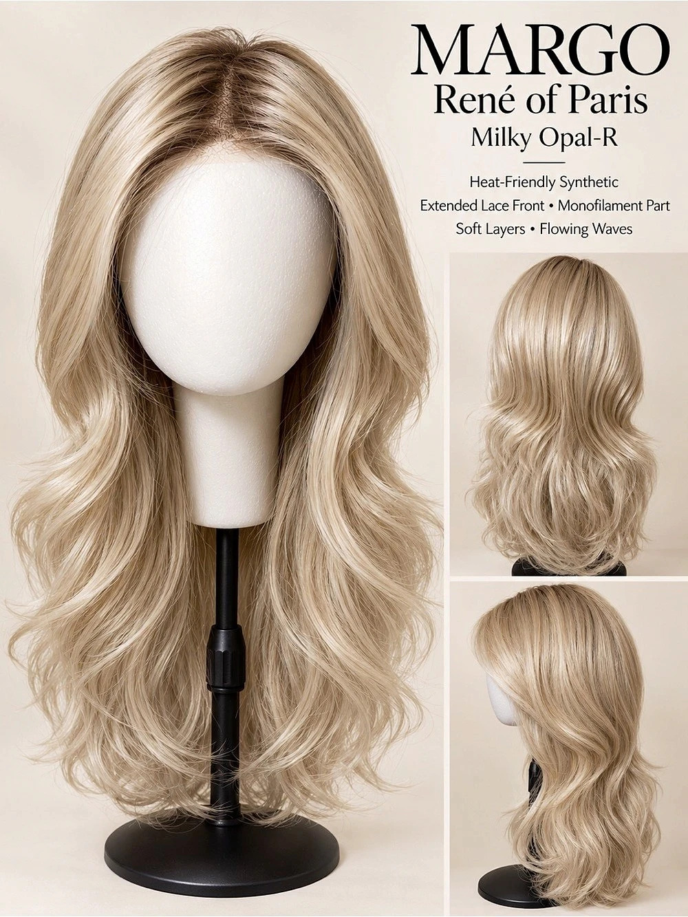 MARGO Milky Opal-R Long Wavy Synthetic Wig in Blonde NWT